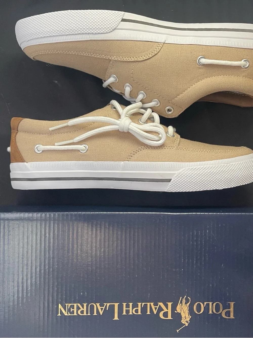 Polo by Ralph Lauren Men's Tan Canvas Low-Top Sneakers